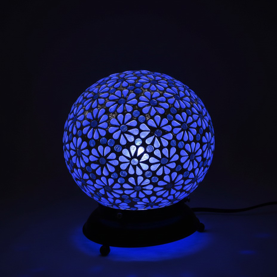 Turkish Mosaic Glass Globe Table Lamp