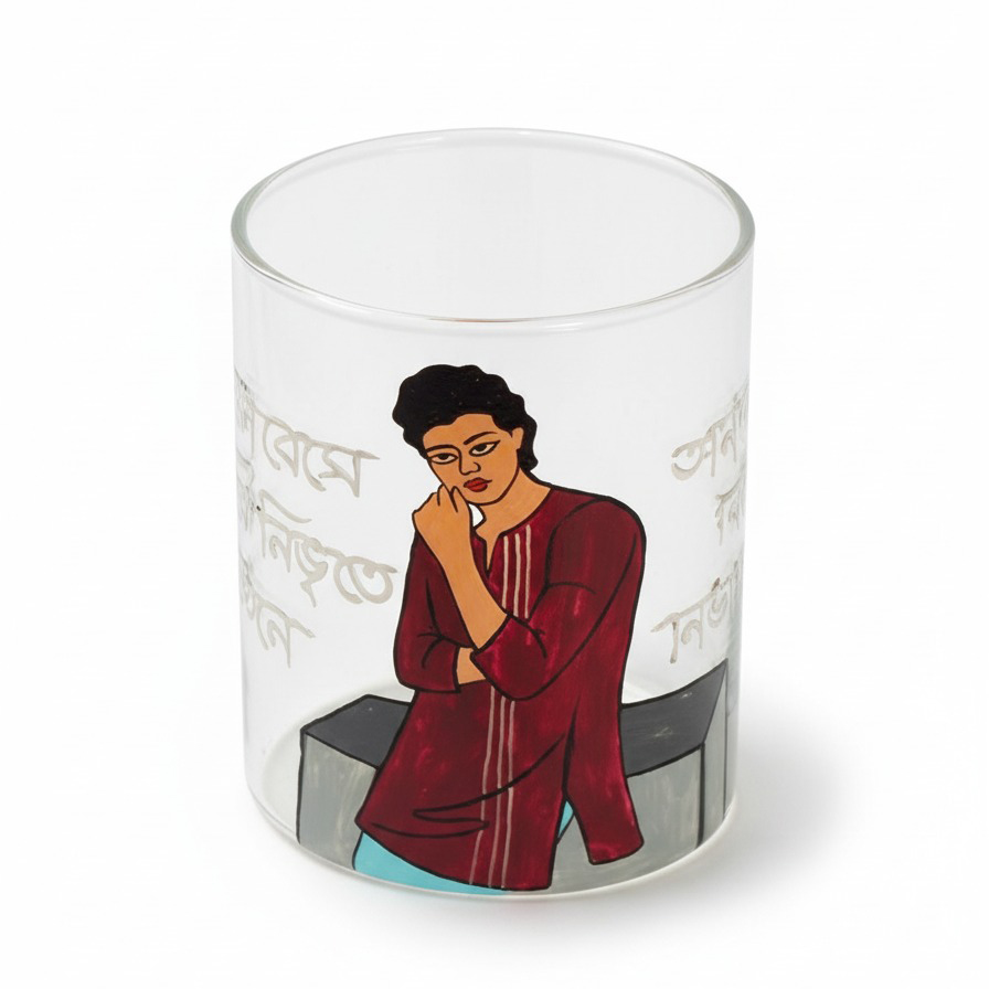 Hand-Painted Bengali Art Glass Tumbler