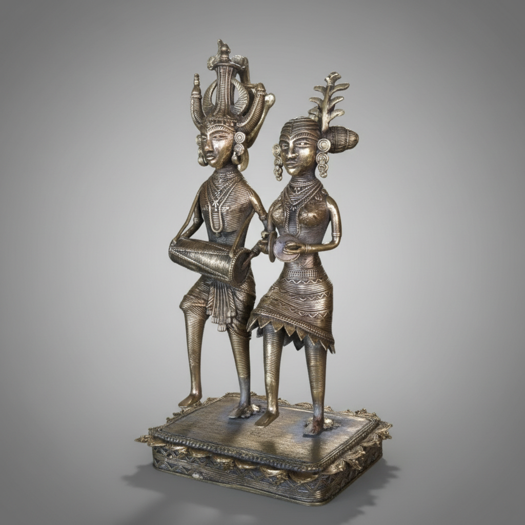 Dokra Tribal Couple Figurines