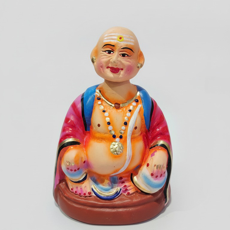 Hand-Painted Clay Figurine – Spiritual Saint Idol