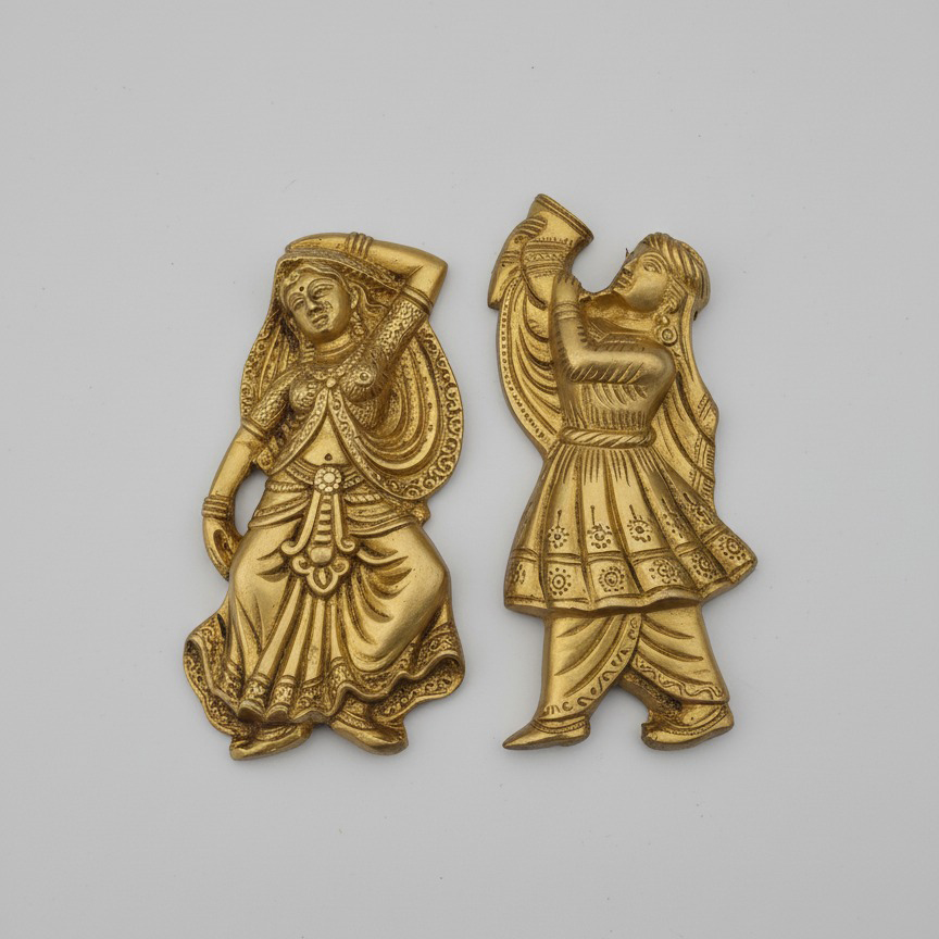 Brass Wall Hanging – Tribal Music & Dance Pair