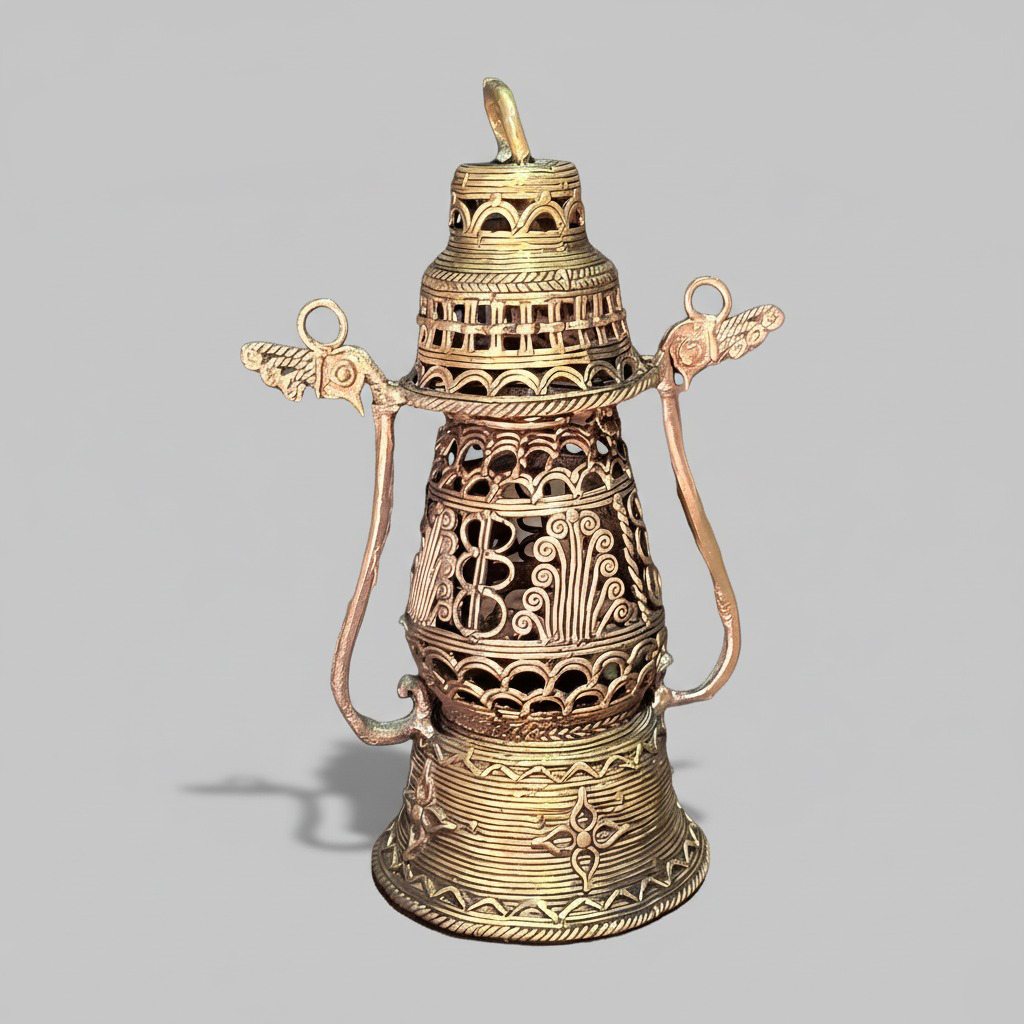 Dhokra Brass Ritual Jug – Twin Handle