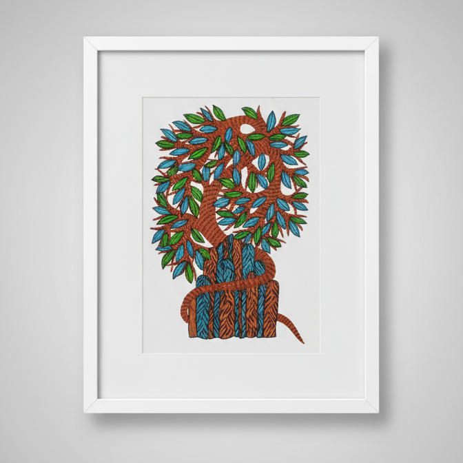 Gond Painting – Entwined Tree of Life