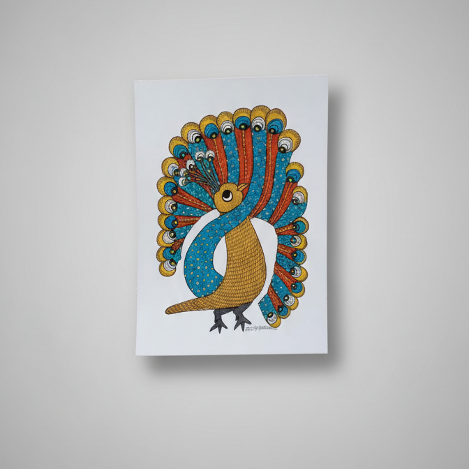 Gond Painting – Dancing Peacock