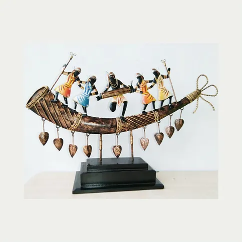 Tribal Musicians on Horn Boat Showpiece