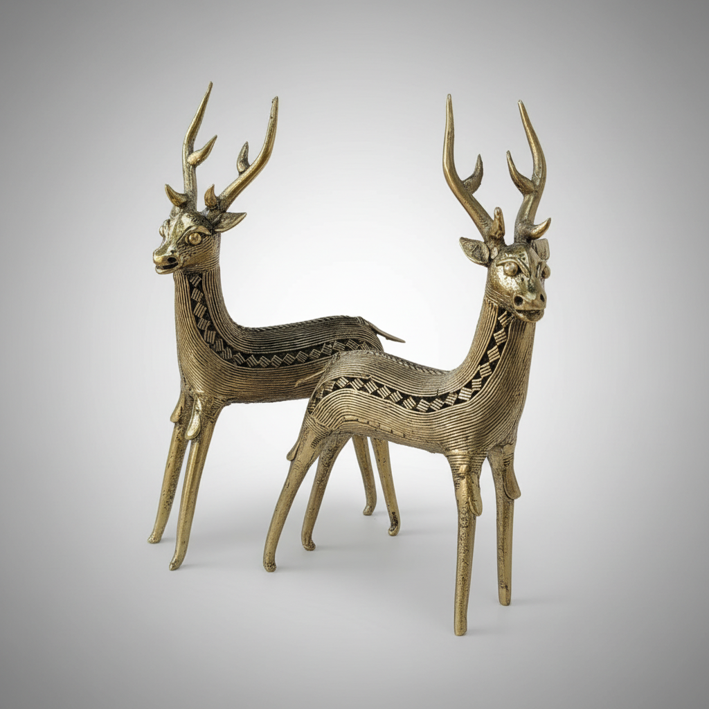 Dokra Deer Pair Sculpture