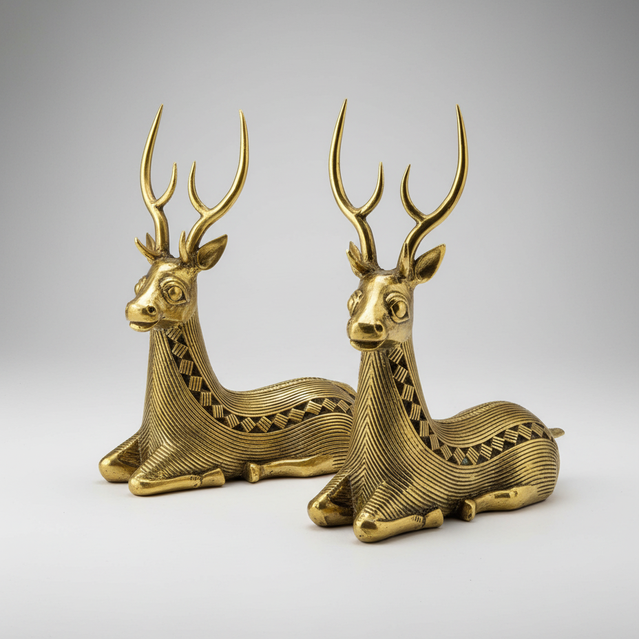 Dokra Deer Sitting Pair