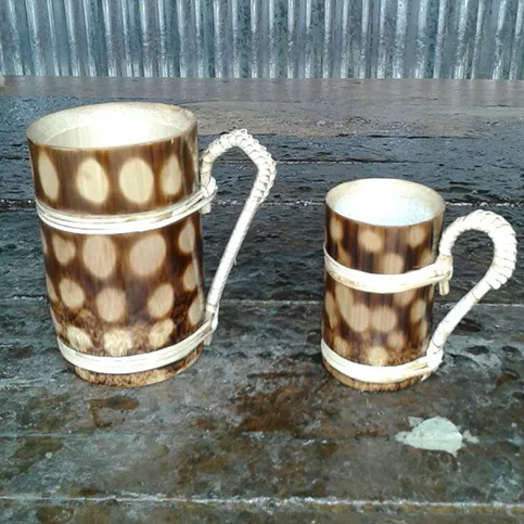 Handcrafted Bamboo Mug Set