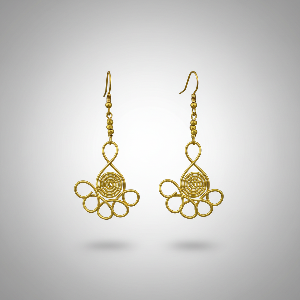 Dokra Floral Spiral Earrings