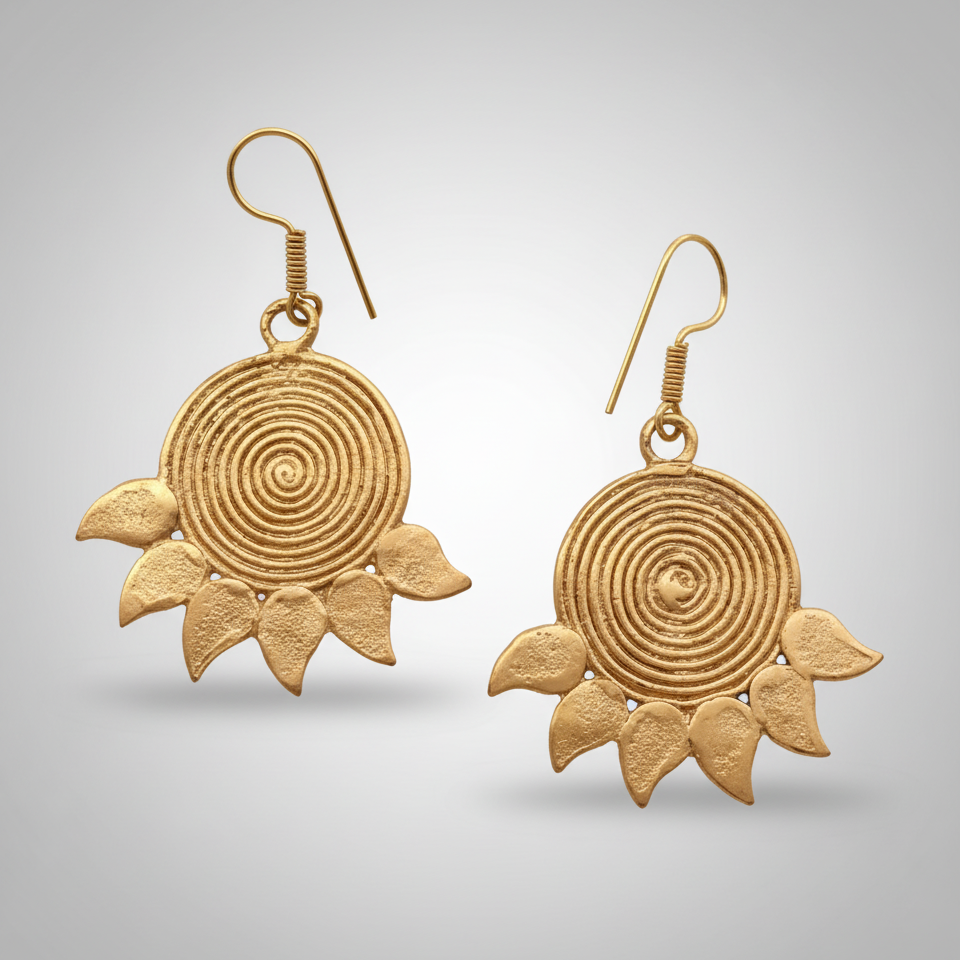 Dokra Sunflower Earrings
