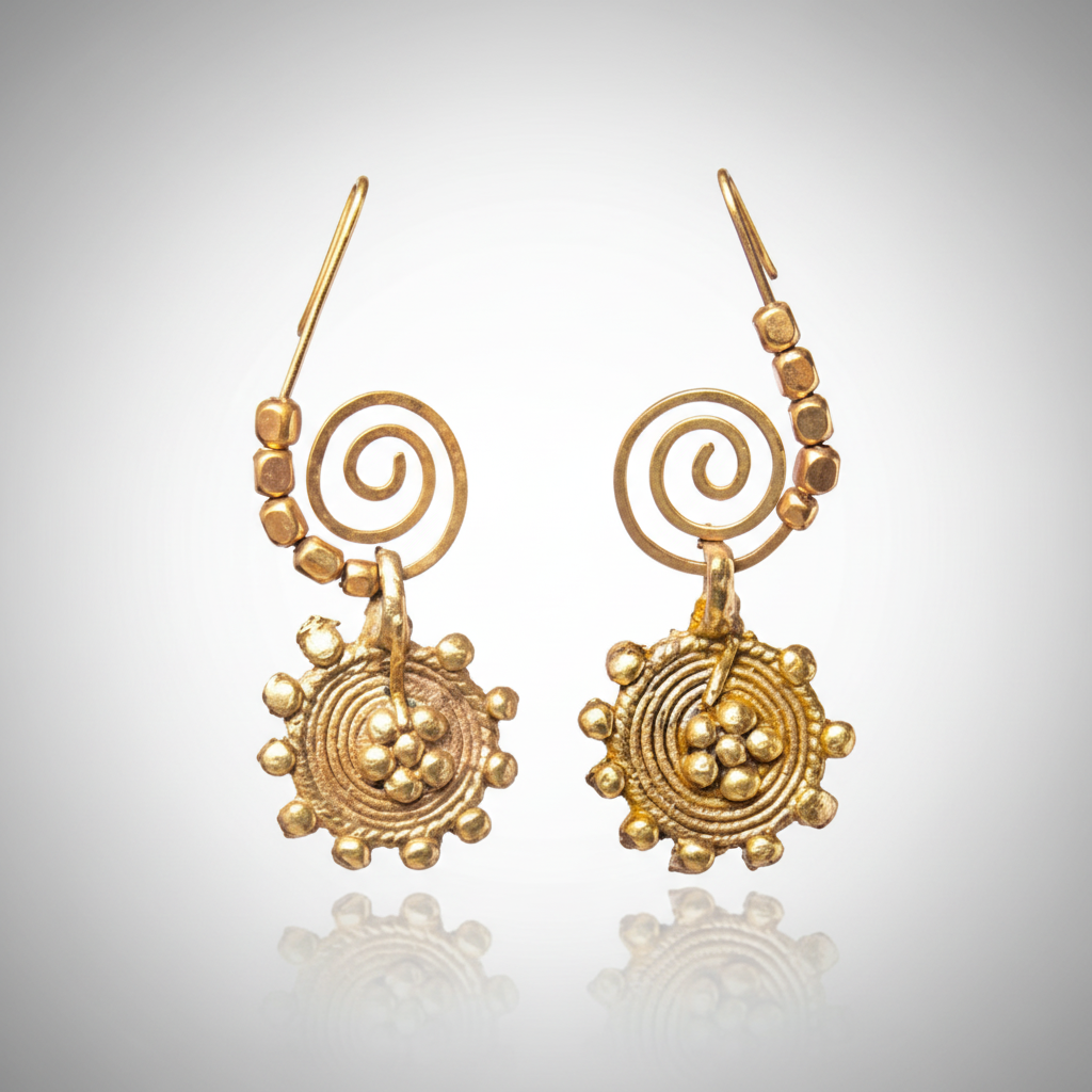 Dokra Coil Spiral Earrings