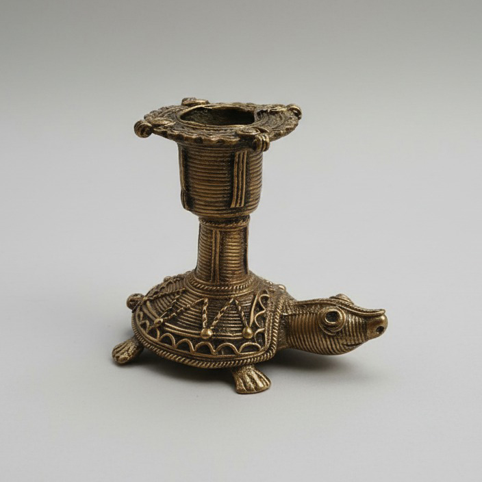 Dhokra Brass Tribal Drummer Figurine