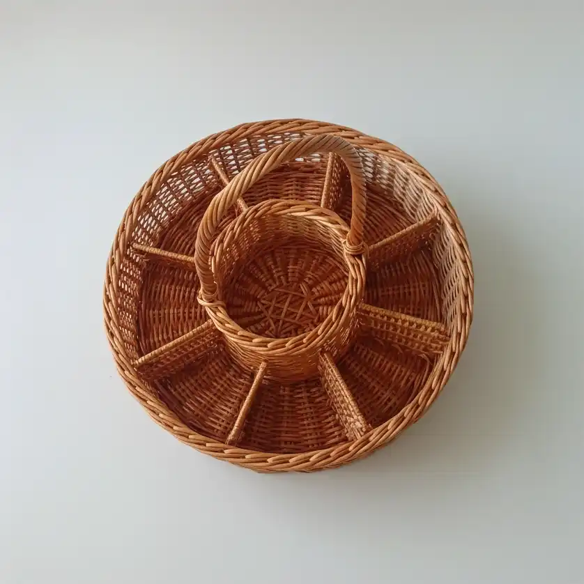 Bamboo Compartment Basket