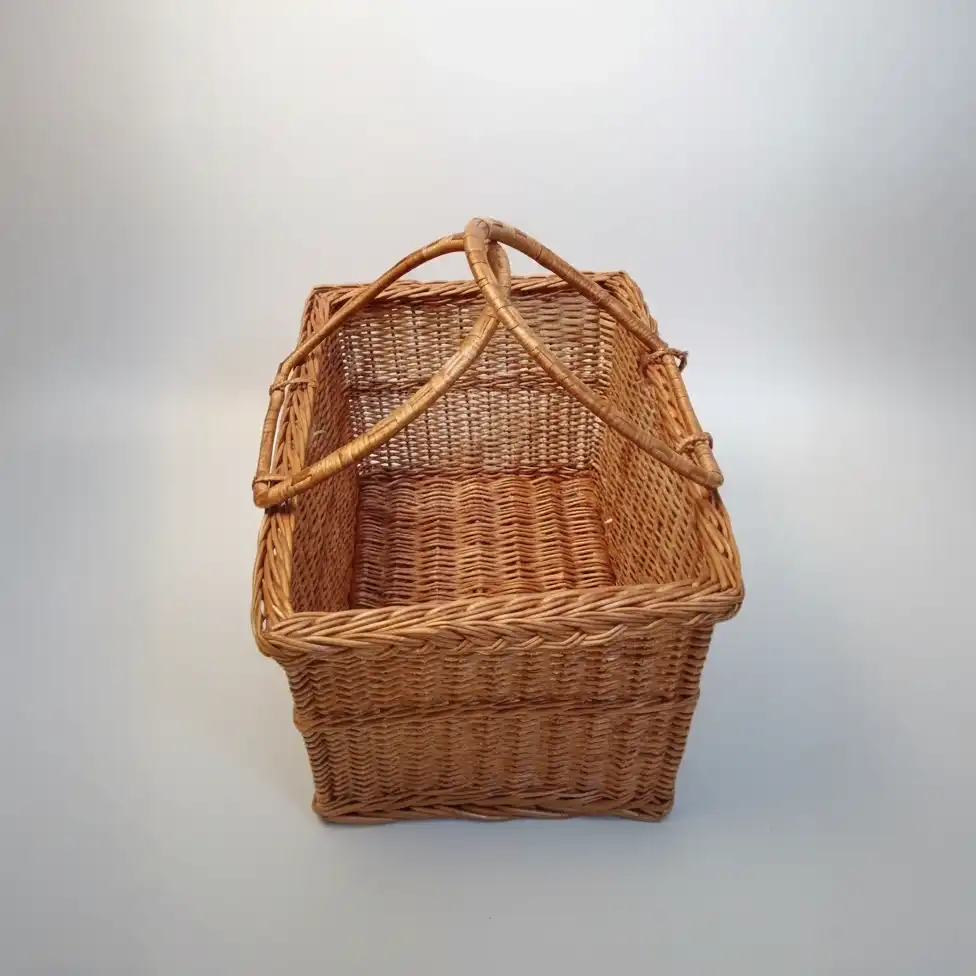 Square Bamboo Basket with Handles