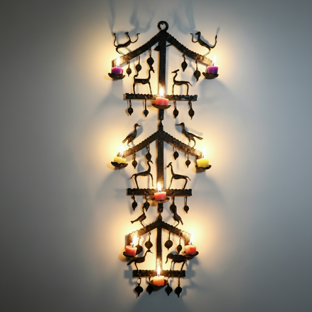 Large Tiered Wall Sconce Candle Holder