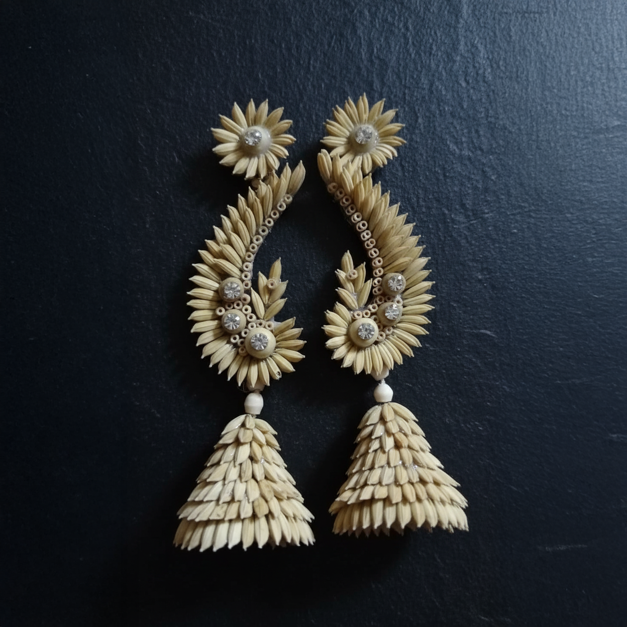 Golden Paddy Tassel Earrings