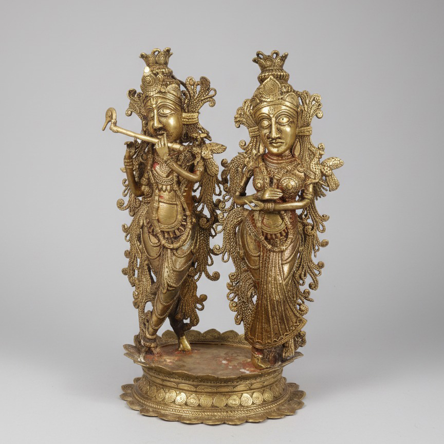Dhokra Brass Tribal Couple Figurine - Standing Pair