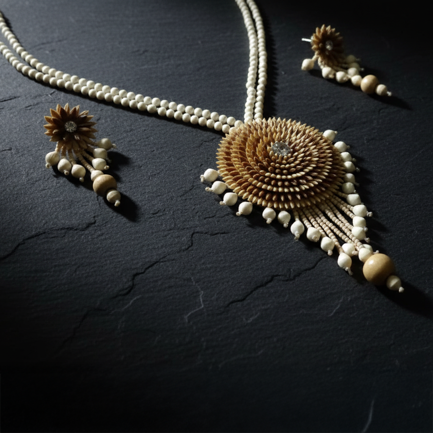Circular Bloom Paddy Necklace Set