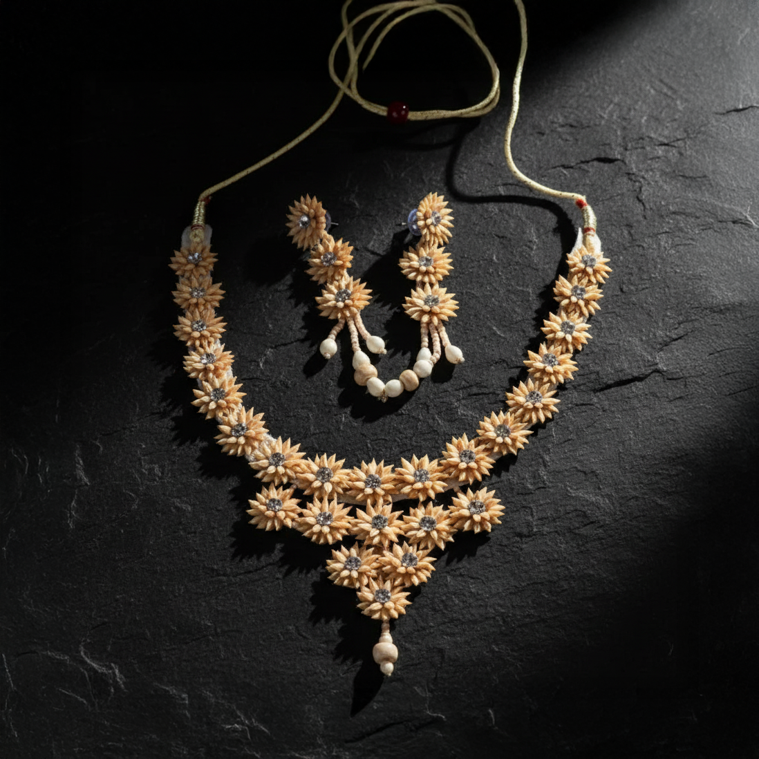 Floral Garland Paddy Necklace Set