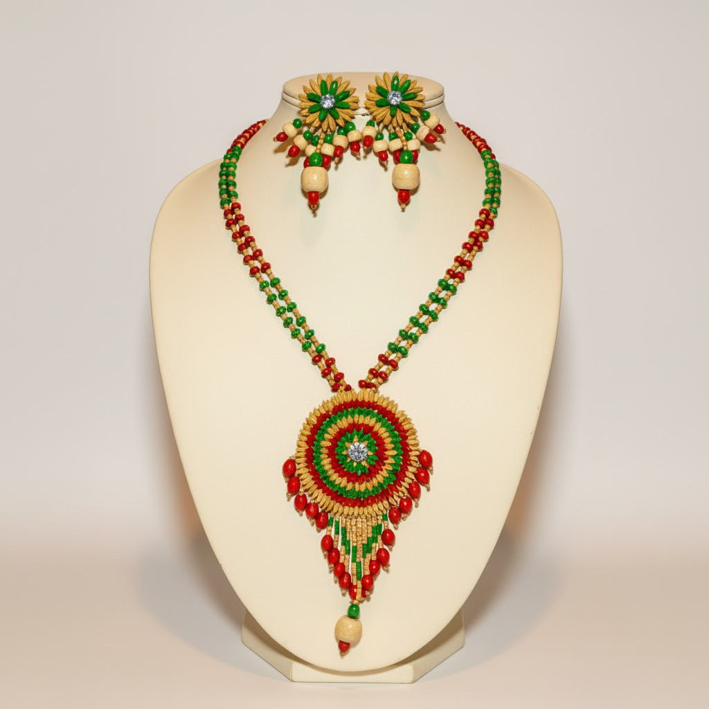 Tricolor Paddy Necklace Set