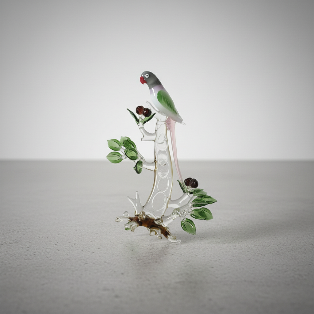 Single Parrot Glass Figurine