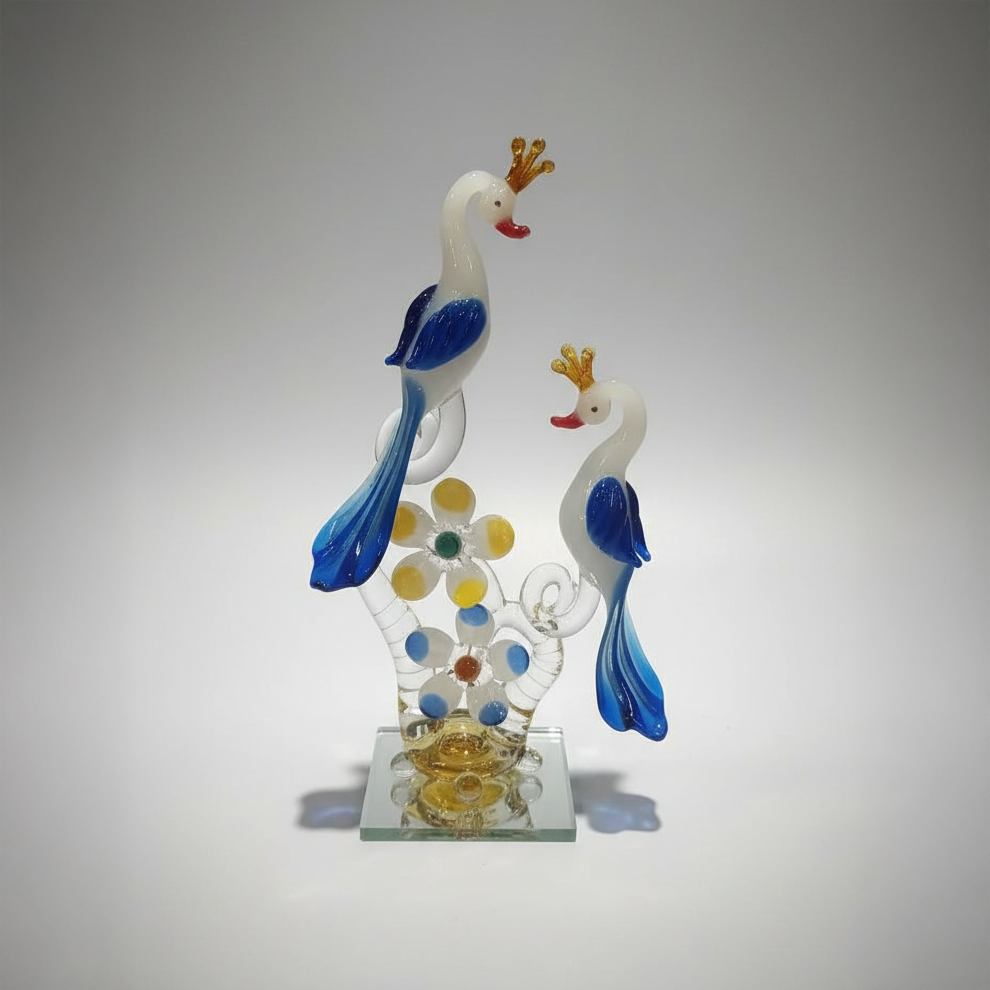 Royal Birds Glass Sculpture