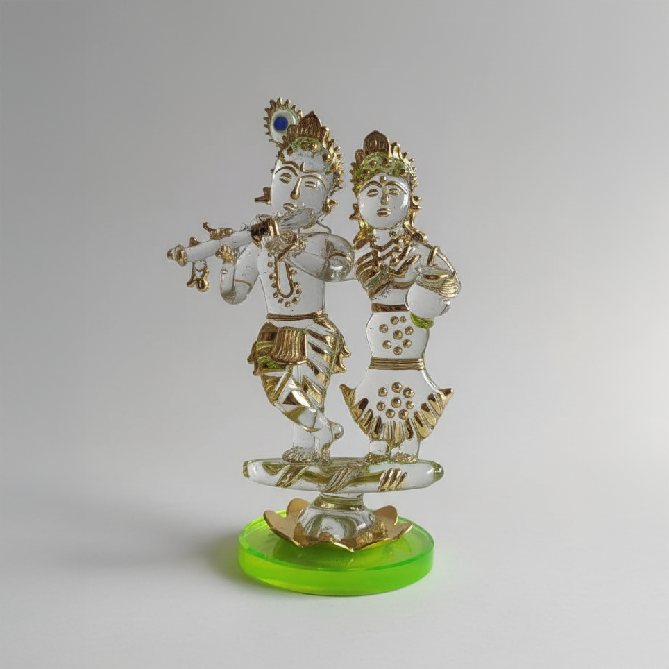 Radha Krishna Glass Figurine