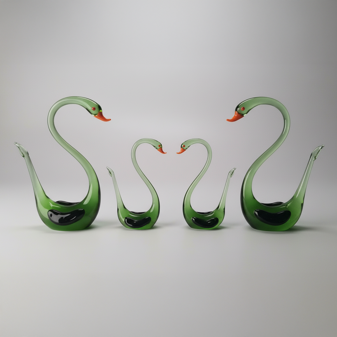 Green Swan Glass Family Set
