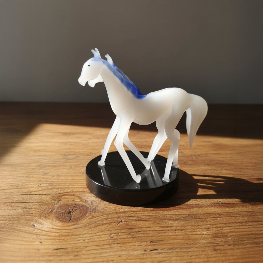White Horse Glass Figurine