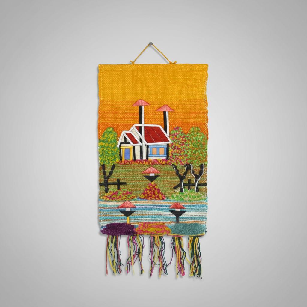 Golden Sunset Jute Wall Art