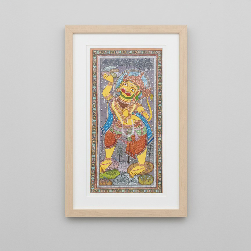 Pattachitra Painting – Lord Narasimha, the Protector (Framed)