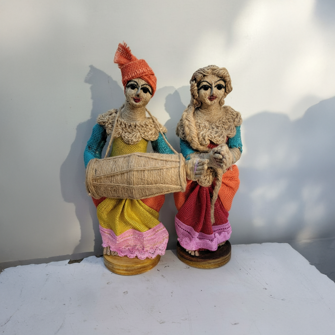Handcrafted Jute Dolls – Traditional Folk Couple (Set of 2)