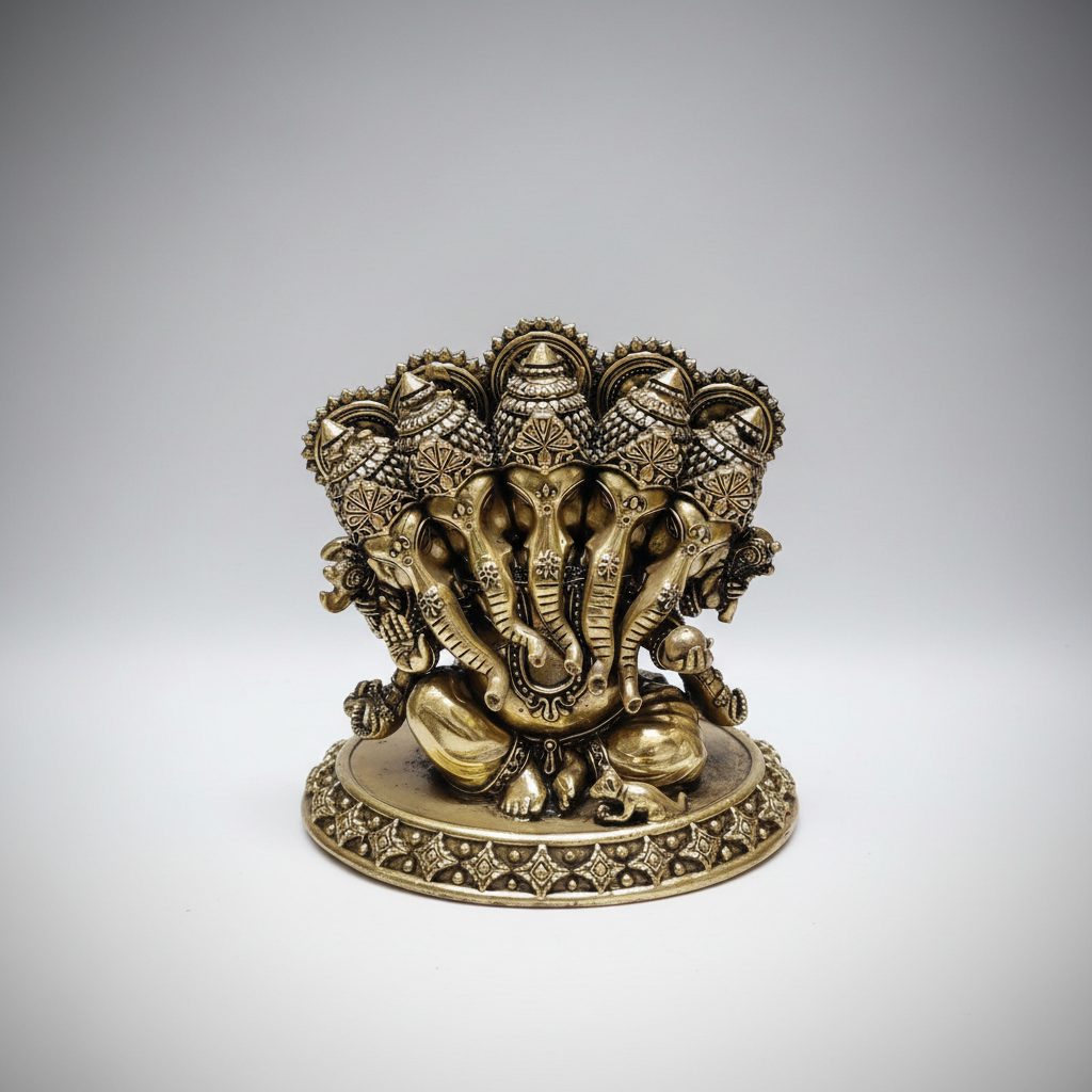 Panchmukhi Ganesha Brass Idol