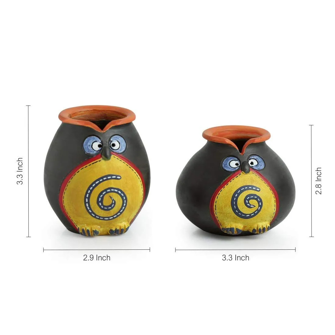 Handcrafted Owl Shaped Terracotta Pots