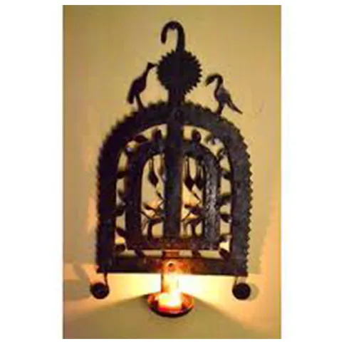 Arched Iron Wall Sconce with Bird Motifs