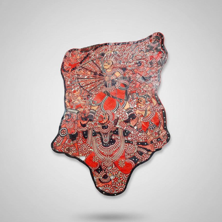 Hand-Painted Tholu Bommalata Leather Wall Art