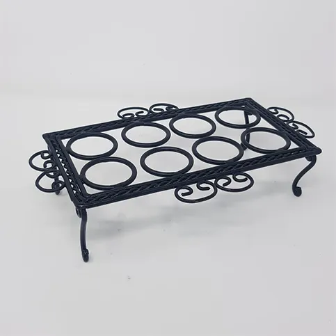Handcrafted Wrought Iron 10-Bottle Holder â€“ Elegant Wine/Glass Stand
