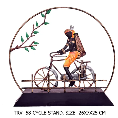 Bastar Iron Craft Cycle Stand Showpiece