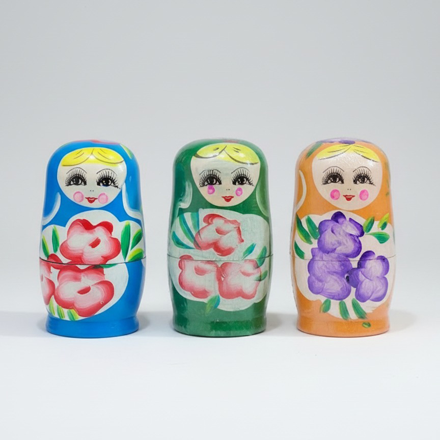 Hand-Painted Wooden Matryoshka Nesting Dolls