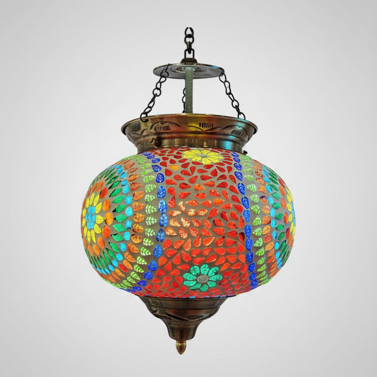 Turkish Mosaic Glass Hanging Lantern